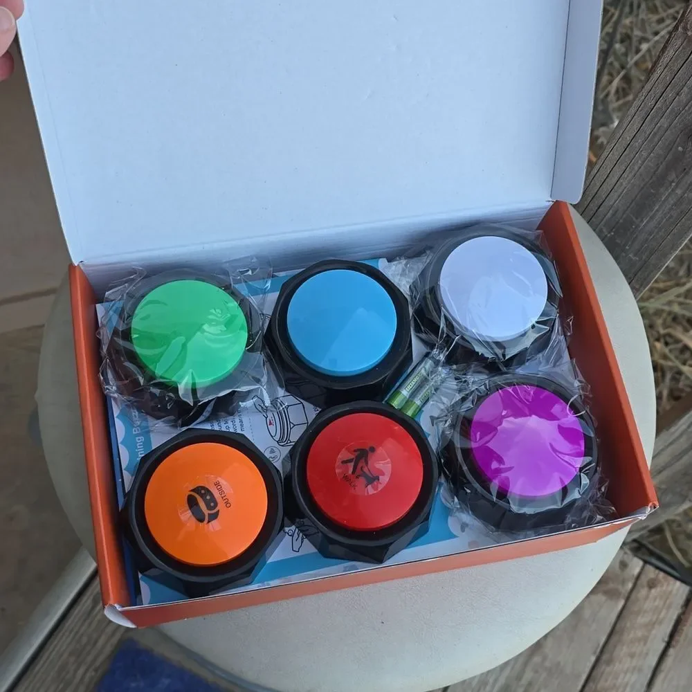 Recordable Dog Buttons for Communication set 6, DOG TRAINING PRACTICE! ZWMBYN